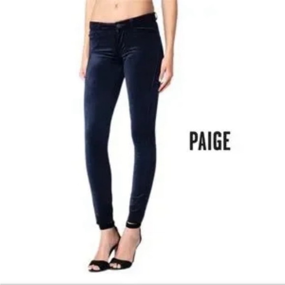 PAIGE Women’s Verdugo Velvet Ultra Skinny Jeans – Mid Rise, Brushed Cotton Blend, Distressed White - View #5